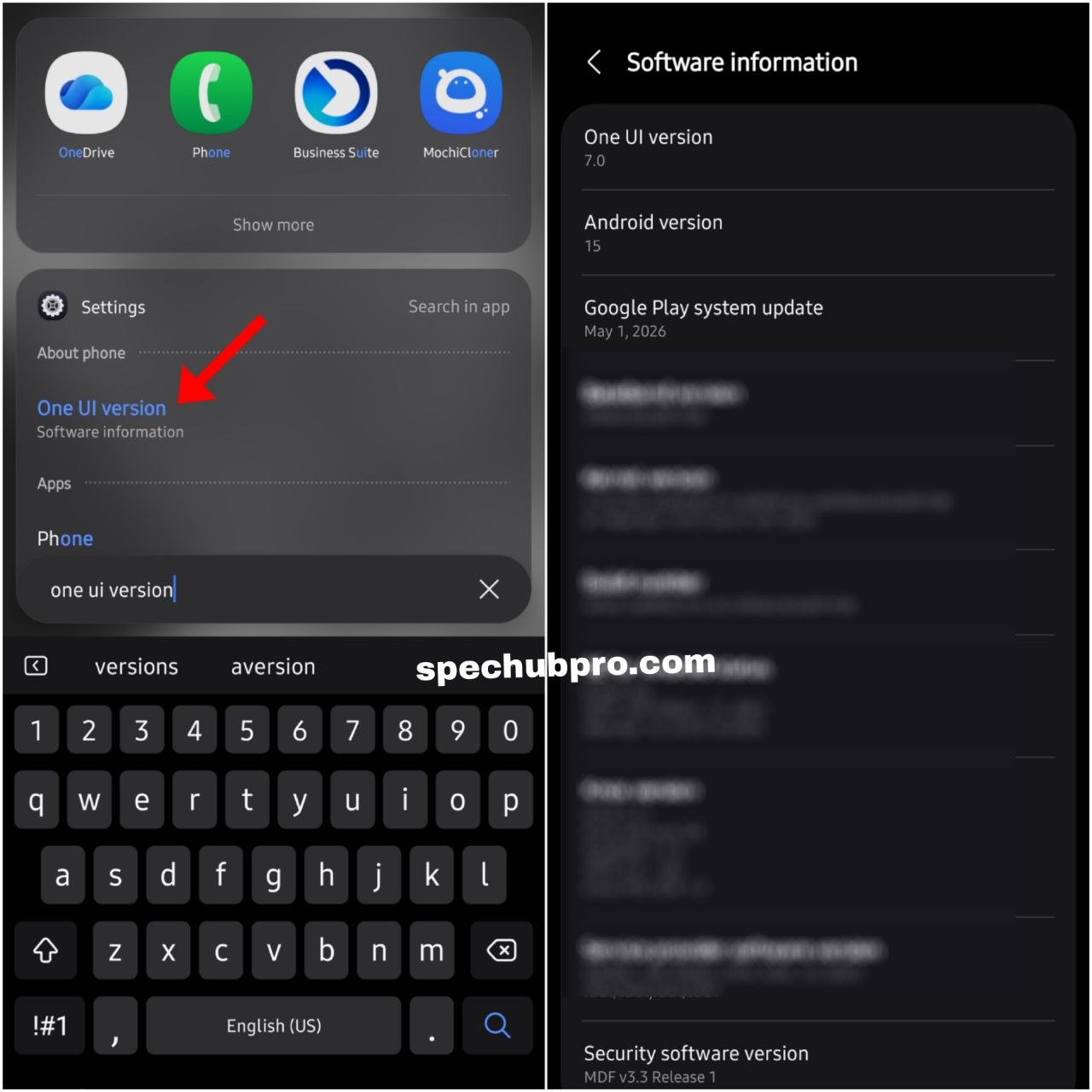 Checking a Samsung Galaxy phone's model number and IMEI in Settings